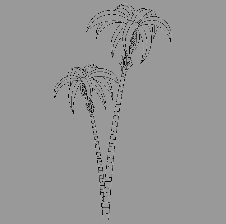 Bloque Autocad Vista de Palmera 13 en Alzado